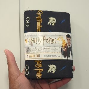 Harry Potter Wizarding World 1 Yard Black Fabric with Gold and Blue Accents